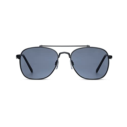 Image of Weatherproof Vintage Designer Sunglasses for Men, UV400 Protection, Durable Metal Square Aviator Frame