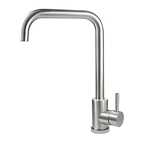 SOLVEX Single Handle Kitchen Taps Kitchen Sink Mixer Tap with Swivel Spout,Stainless Steel Kitchen Faucet Brushed Nickel,Modern Single Lever Kitchen Tap with Supply Hose,SP-10021 Cover