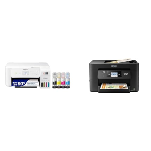 Image of Epson EcoTank ET-2800 Supertank Printer with Scan and Copy - Ideal Basic Home Printer - White & Workforce Pro WF-3823 Wireless All-in-One with Auto 2-Sided Printing