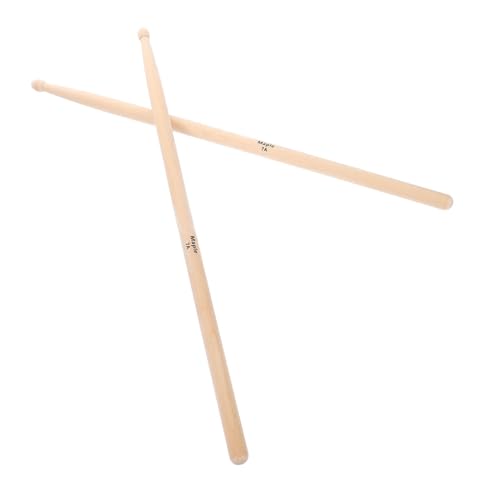 2 piezas de baquetas profesionales de madera para percusión, mango liso, para principiantes y estudiantes, color beige miniatura 1
