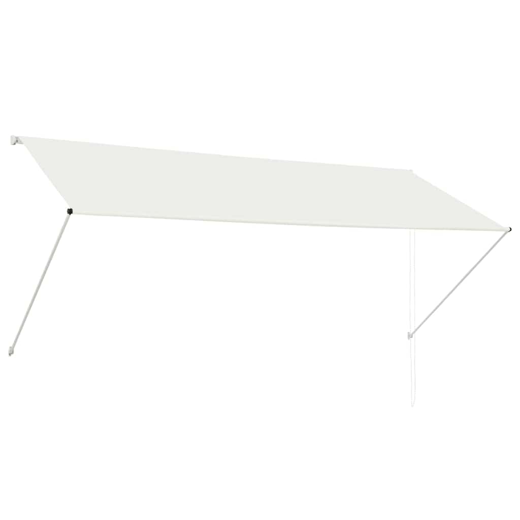 vidaXL Retractable Awning - 300x150cm Cream Polyester Canopy/Steel Frame, Manual Patio/Balcony/Garden Sun Shade, UV & Water — image 1
