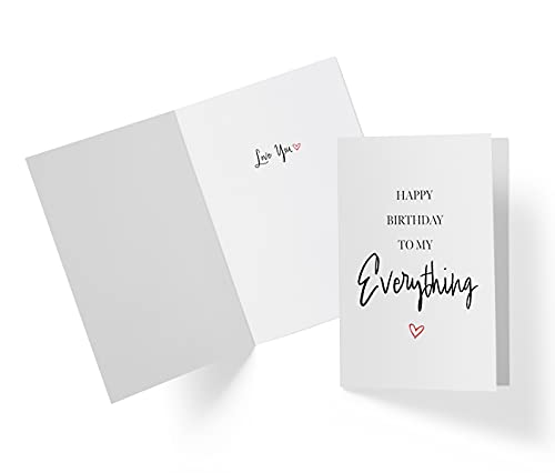 Karto Sweet Birthday Card For Men Women, Large 5.5 X 8.5 Romantic Birthday Card For Him Her, Happy Birthday Card For Boyfriend, Birthday Card For Husband Wife Girlfriend, My Everything #TOP1