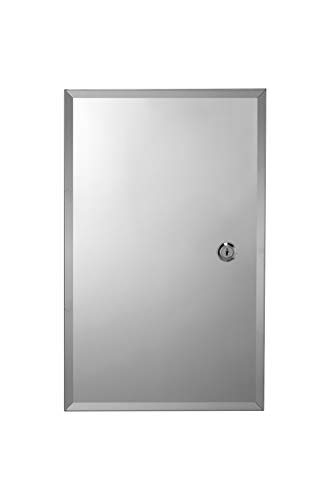 Croydex Trent Stainless Steel Lockable Surface Mount Medicine Cabinet with Keys, 15.7 x
