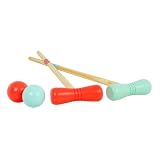 TP Toys Wooden Croquet Set FSC Certified 2-4 Player Outdoor Garden Game for Kids 3+ with Mallets, Balls, Metal Hoops & Winning Post