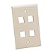 Platinum Tools 604LA25 Standard 4 Port Wall Plate, Lt Almond, 25pc/Installer Pack