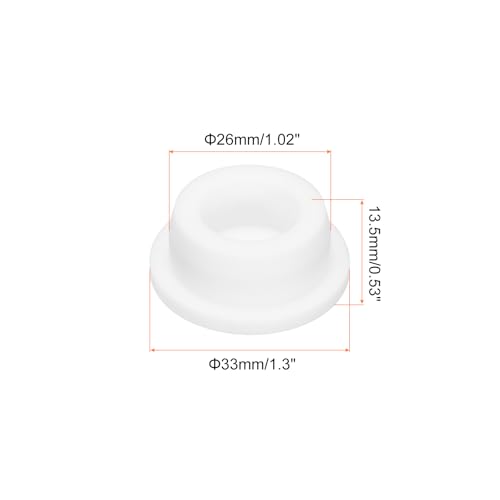 Image of MECCANIXITY High Temp Silicone Plug Mount Dia 26mm /1.02 Inch t Shaped Rubber Stopper Hole Plugs for Powder Coating Plating Waterproof Sealing Plugs White Pack of 1