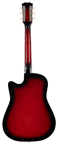 Rocktile WSD-5C-RDB Slim Line Set de guitare folk Redburst - Les Beatles, Paul McCartney, John Lennon, RIngo Starr, George Harrison Rocktile WSD-5C-RDB Slim Line Set de guitare folk Redburst – Image 5