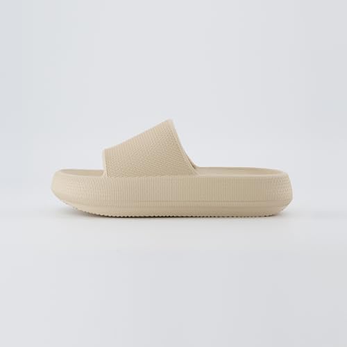 Cushionaire FEATHER-KHAKI-10 Women'S Feather Cloud Recovery Slide Sandals thumb #5