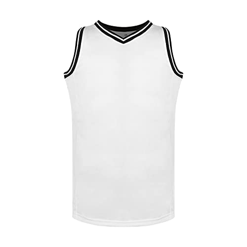 Image of MESOSPERO Blank Basketball Jersey 90S Hip Hop Clothing for Party,Mens Plain Mesh Athletic Practice Sports Shirts S-3XL