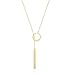 Hergory Lariat Gold Necklace for Women Trendy, Dainty 14k Gold Plated Drop Bar Pendant Lariat Y Shaped Long Necklaces Fashion Jewelry for Women Gift