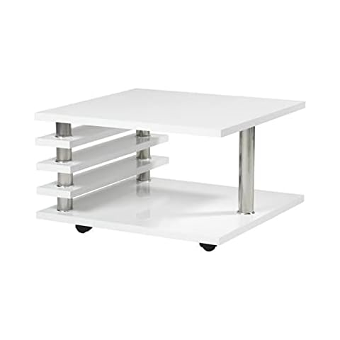 Table basse CasaXXl blanche sur roulettes Cover