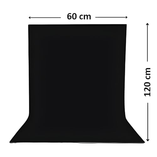 Image of SMILEDRIVE Photography Background Sheets, 60 x 120 cm, Black | Backdrop Sheets, Waterproof, Wrinklefree, PVC Material