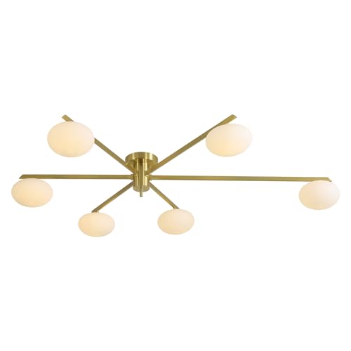 Magiroz 6-Lights Gold Sputnik Chandelier Modern Ceiling Light Fixtures Retro
