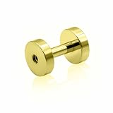 [HSP] フレッシュトンネル ボディピアス サージカルステンレス 金属アレルギー対応 ホール ゴールド 金 12G (2mm) メンズ レディース ネジ式 耳たぶ
