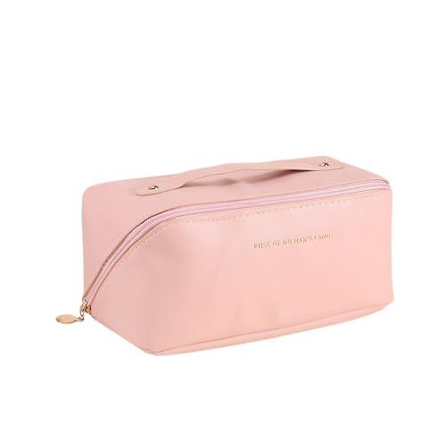 UMIYI 化粧ポーチ 大容量 メイクポーチ コスメポーチ トラベル ポーチ 小物入れ 可愛い 大きめ バニティバッグ 合皮 機能的 北欧風 化粧バッグ PUレザー おしゃれ コンパクト 整理 仕分け ポケット 収納 バッグインバッグ ピンク