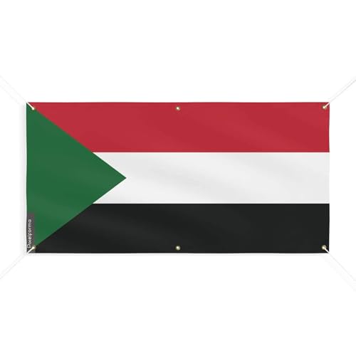 Drapeau du Soudan idéal pour vos célébrations culturelles 100x200cm