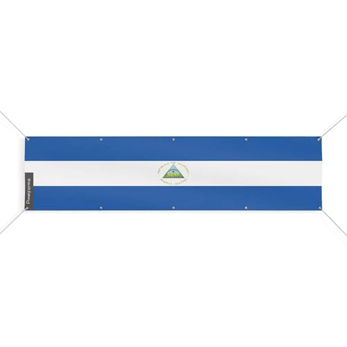 Drapeau du Nicaragua 150x600cm XL avec 10 oeillets pour mat géant