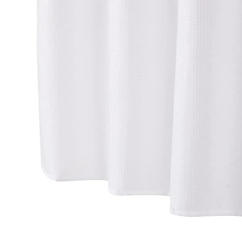 Waffle Shower Curtain For Bathroom,Heavy Duty Waterproof Waffle Wave Hotel Quality Fabric Shower Curtains For Bathroom,72 X 72 Inches,White #TOP2