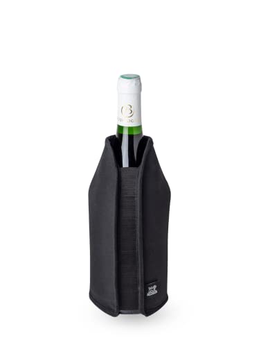 Peugeot - Frizz refrescante - para champán o vino fresco en 20 minutos - Mantiene la frescura durante 2 horas - Tejido fácil de limpiar - Se adapta a todas las botellas - Negro