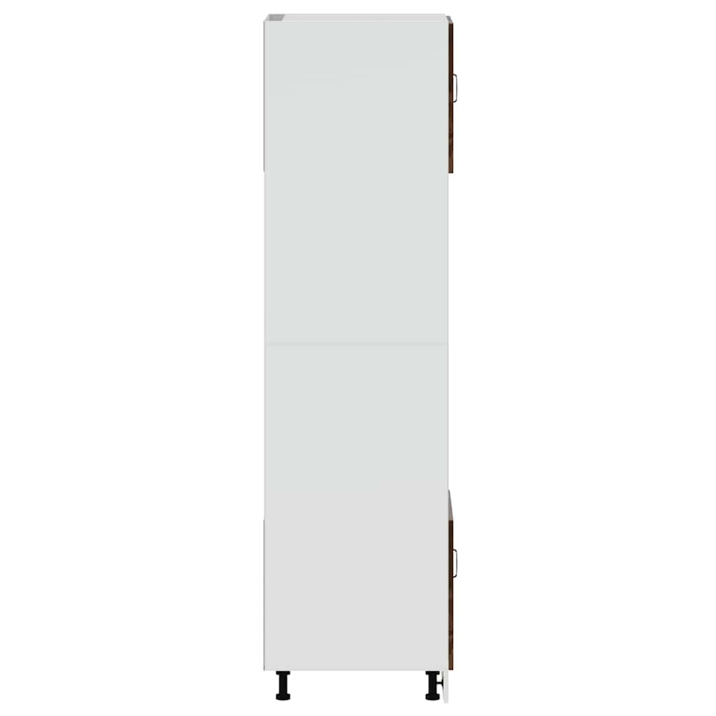 Kalmar - Set di 2 mobili da cucina in legno di rovere affumicato, 60 x 57 x 207 cm, con piedini regolabili, salvaspazio, per cucina e forno
