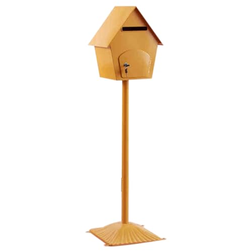 NQNFWCRJ Cold Rolled Steel Mailbox with Lock Plastic Spraying Process Outdoor Vertical Rainproof Mailboxes Handmade Boxes Door Fully Open Parcel Boxes