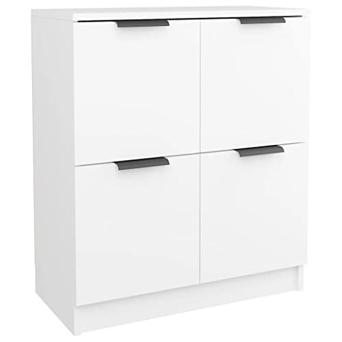 vidaXL Buffet Armoire de Salon Armoire de Rangement Organisateur de Maison Meuble de Rangement Intérieur Blanc 60x30x70 cm Bois d'Ingénierie