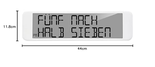 Reloj digital Technoline WS8125 con pantalla LCD grande e idioma inglés y alemán ajustable 6