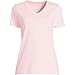Lands' End Womens SS Relaxed Supima V Neck T Shirt Simply Pink Regular Medium