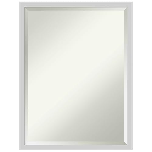 Amanti Art Silver Bathroom Mirror for Over Sink, 25x19 Vanity Wall Mirror
