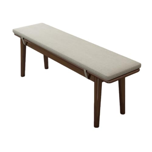 GEGEBOMTXO ベンチ ウッドベンチ チーク ウッド 椅子 チェア いす イス ダイニングベンチ 長椅子 2人掛け 二人掛け 花台 飾り台 玄関スツール おしゃれ 北欧 サステナブル 和モダン 室内 アジアン家具 (くるみいろ+シートクッション,12