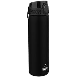 Ion8 Sin Fugas Botella Agua, Sin BPA, Negro, 500 ml