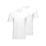 Camiseta de Cuello Redondo para Hombre Allsaints, confeccionada en algodón orgánico Suave y Transpirable. Pack de 2 Unidades en Color Blanco, Talla Extragrande.