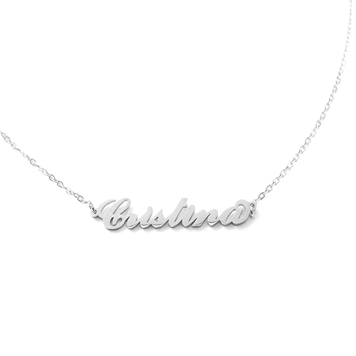 MAPIMANIA - Collana con nome Cristina personalizzata in acciaio inossidabile, idea regalo donna compleanno, laurea, catenina argento ragazza