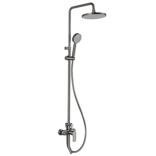 Robinet de douche gris pistolet mitigeur 3 fonctions avec pommeau effet pluie