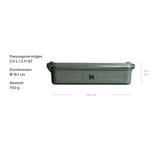 STANLEY 1913 Useful Classic Box 2L - Spülmaschinenfest - Lunchbox aus Edelstahl - Stapelbare Sandwich-Box - BPA-Frei - Sicherer Verschluss… – Ansicht 2