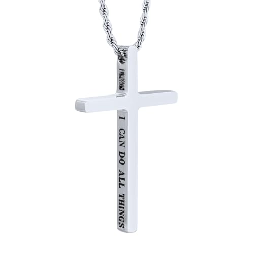 Collar Cruz con grabado hipoalergénico y baño de oro 24K