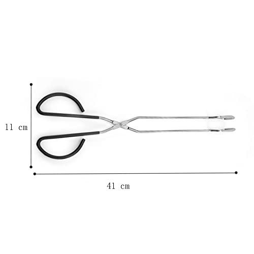 CINY 2 Grillzangen, extra lange Scherenzangen, Scherenzangen aus Edelstahl, Küche, Backen, Brot, Grillzange, Brotzange, Carbonzange, Feuerzange (40,6 cm)