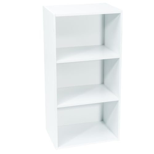WERKA PRO Meuble de Rangement Blanc 3 Niches, Design Épuré et Polyvalent, Idéal pour Salle de Bain, Couloir ou Chambre, Montage Facile, Dimensions 80 x 40 x 29 cm, Couleur Blanc