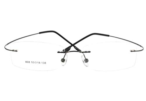 Armação Grafite Óculos Sem Grau Metal Aço Inoxidável Sem Aro