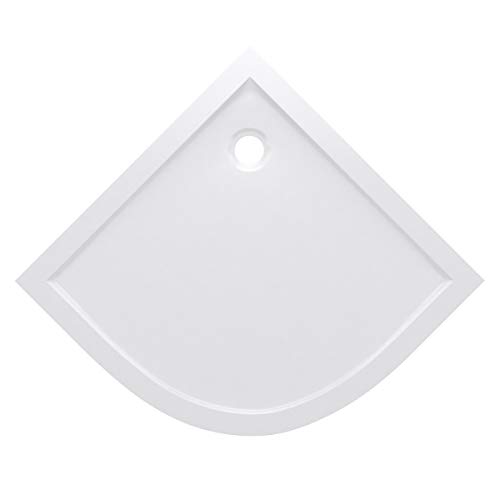 Duschtasse Duschwanne Viertelkreis 90 x 90 cm - hochwertige Duschtasse aus Sanitär-Acryl, passend für Viertelkreis-Duschabtrennungen mit einem Radius von 55 cm und einer Grundfläche von 90 x 90 cm – Bild 4