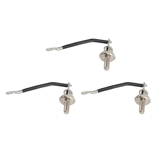 Zerodis 25A ZX25 12 Generator Diode with Wire, 3Pcs Rectifier Dynamo Diode for Repair Replacement Sturdy Metal Engine Generator Diode Easy Installation (Negative Black Line)