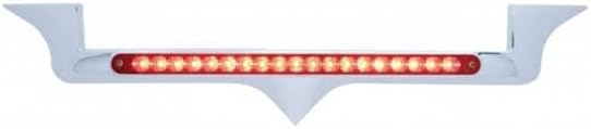 United Pacific 37971 Emblema de capó, cromado, con barra de luz reflectora de 19 LED, LED rojalente roja, para Kenworth