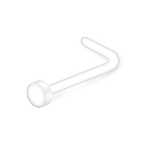 Ruifan 22G Clear Bioflex L Shaped Nose Ring Stud Retainer Body Jewelry Piercing Top Flat 2mm 2.5mm 3mm 20-60PCS2