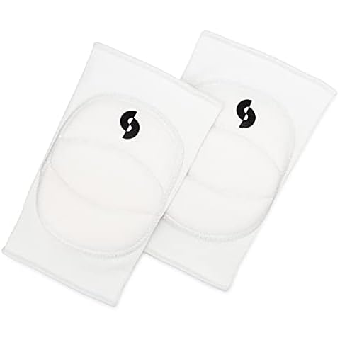 StrictlyStability White Volleyball Best Protective Shock Absorbing Soft Cushion Knee Pads for Girls or Boys (Senior, White) Cover