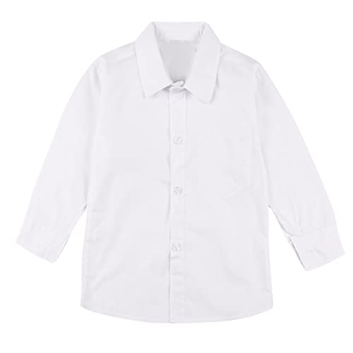TiaoBug Camisa Blanca Manga Larga Niños Chicos de 2-20 Años