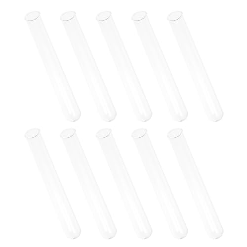JUMPLAWN 10個 巻口ガラス試験管 口径 透明クリア容器 科学実験用多用途ガラスチューブ
