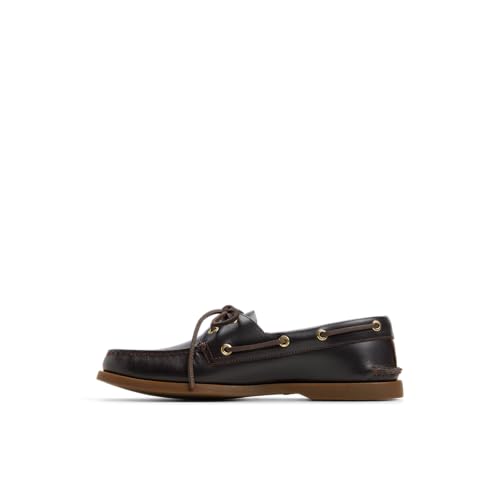 Image of Sperry Men's Authentic Original 2-Eye Leather Boat Shoe, Amaretto, 10 W