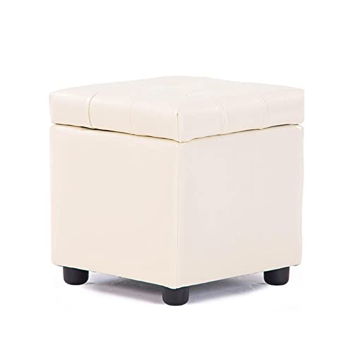 GKJHTED Reposapiés Redondo de Cuero - Puff Gris Oscuro para Sala de Estar, Cocina, Dormitorio y balcón - Reposapiés Elegante y Taburete para Cambiar Zapatos