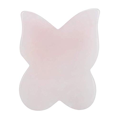 Gua Sha Herramienta De Masaje Raspado Mariposa Natural Cuarzo Rosa Cristal Jade Piedra Curación Para SPA Acupuntura