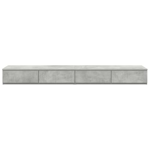 Cajones de cama multiusos con acabado texturizado gris concreto de 150 cm de largo 5